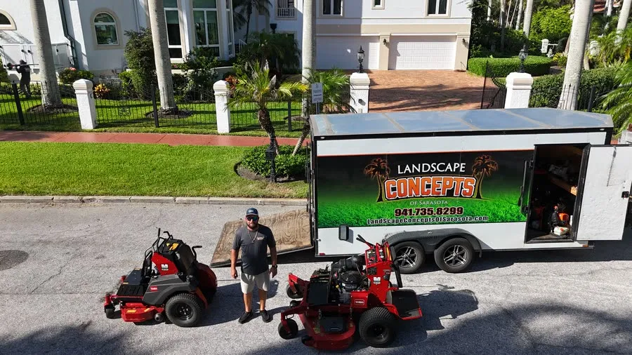 Freshly maintained lawn with crisp edges