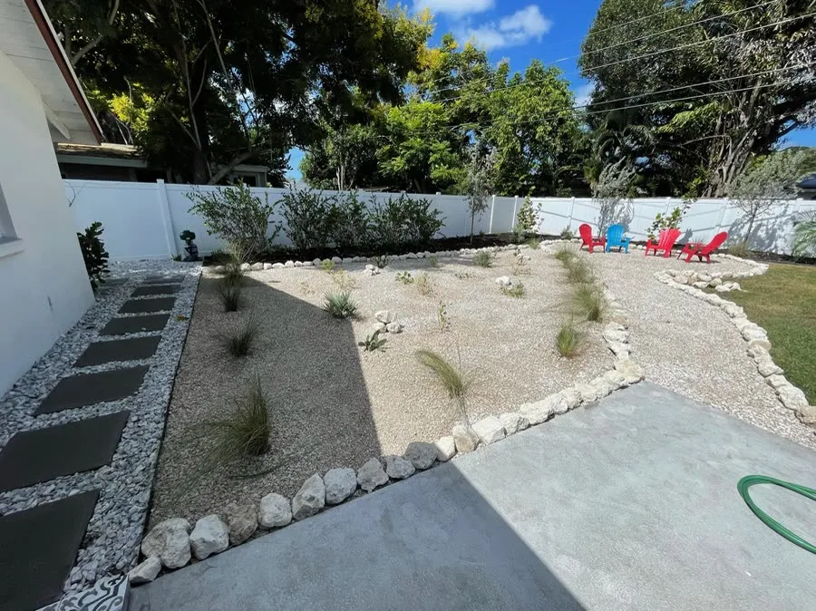 Xeriscape planting with Florida-native low-water plants